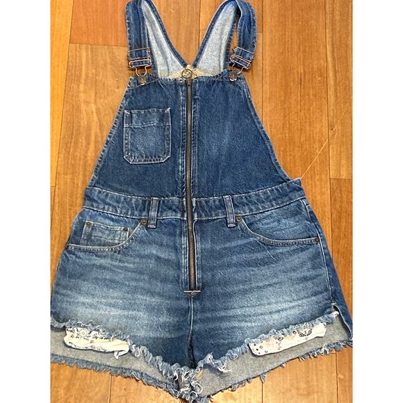 We The Free Cotton Denim Zip Up Overalls - Picture 5 of 9